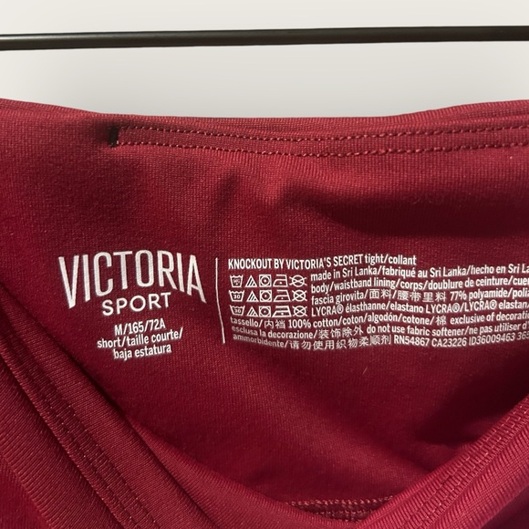 Victoria’s Secret Sport Total Knockout Tights Red Maroon Size Medium - Picture 4 of 4